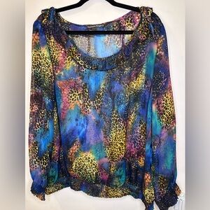 Vibrant Multicolor Animal Print Women's Top